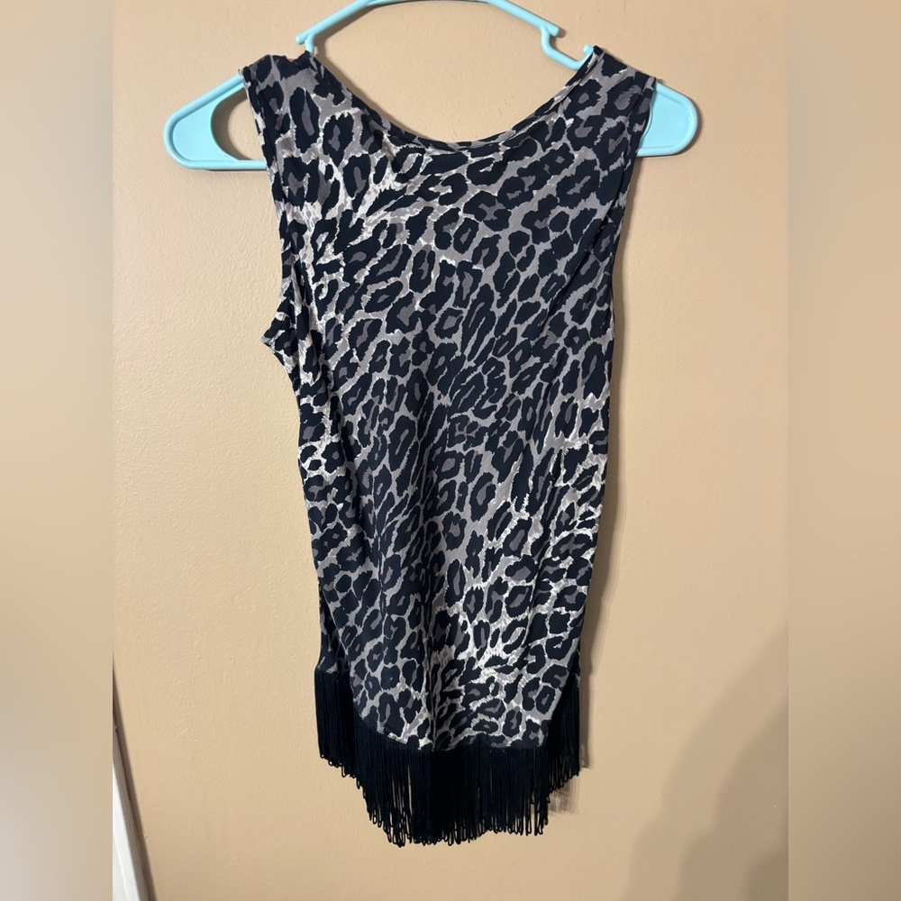 Vintage Phool animal print fringe top M - Picture 4 of 7
